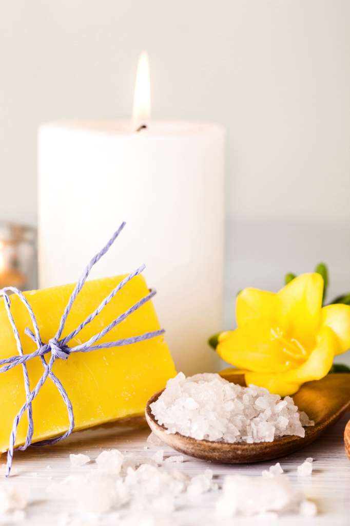 Spa setting with aroma oil, vintage style